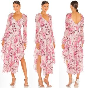 SAU LEE Georgia Dress in Pink Floral Size US 2 NWT